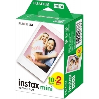 Películas Fujifilm Instax Mini - Pack de 2x10 unidades | Compatibles con cámaras Instax Mini | Tamaño de imagen 46x62 mm | Revelado instantáneo