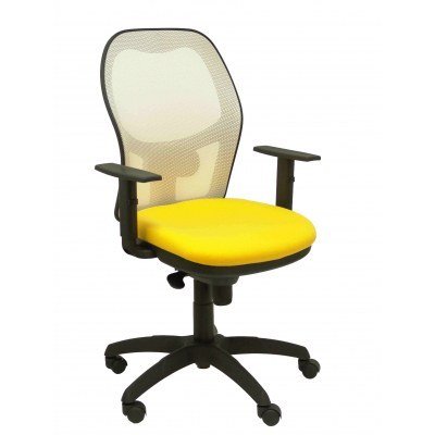 Silla Jorquera malla blanca asiento bali amarillo