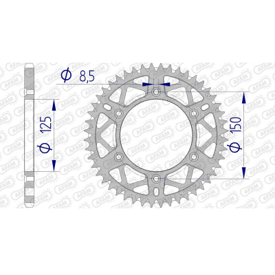 Corona AFAM aluminio ultraligera autolimpiable 72304 - Paso 520 72304+53