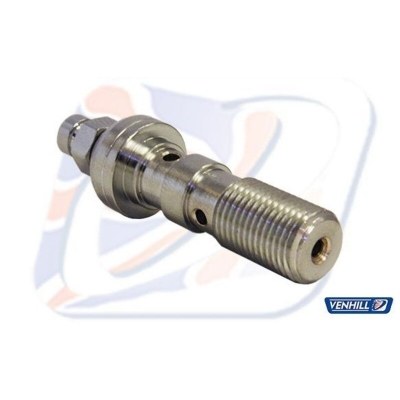 Tornillo doble con sangrador M10x1 Venhill cromado 410100DC