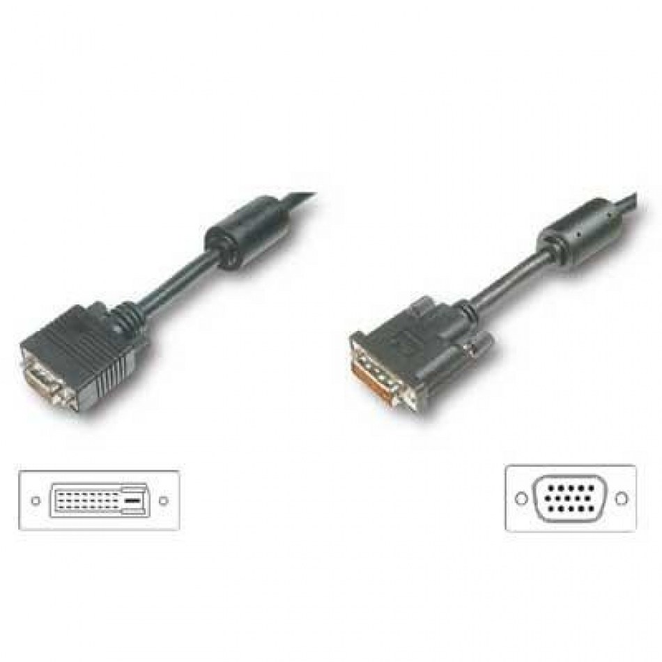 Cable DVI 12+5 Macho a VGA Macho 5mts