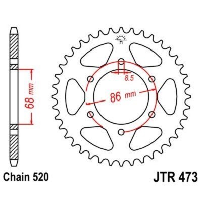 Corona JT 473 de acero con 40 dientes JTR473.40