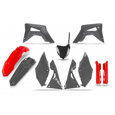 Kit de plástica UFO rojo y gris, Honda CRF 250R HOKIT126@222