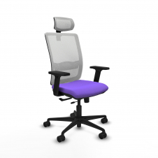 Piqueras y Crespo Haches traslack malla blanca bali lila brazos 2D base nailon cabecero malla 2D ruedas 65mm nailon