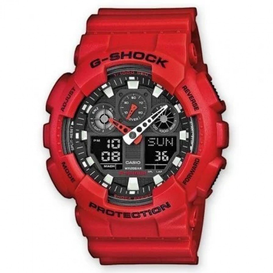 Reloj Analógico Digital Casio G-Shock Trend GA100B-4AER/ 55mm/ Rojo