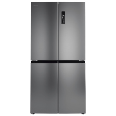 Cecotec Bolero CoolMarket 4D 503 Inox E Frigorifico Americano 4 Puertas - Capacidad 503L - Luz LED - Compresor Inverter - Silencioso - Frio Envolvente - Clase E - 177.5x85.3x69.8cm - Color Acero
