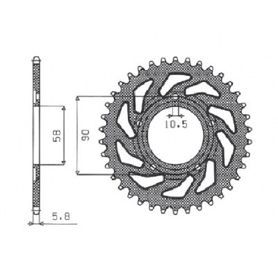 Coronas OEM de repuesto en acero SUNSTAR SPROCKETS 1-3085-36