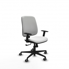 Piqueras y Crespo Alares tapizada sincro bali blanco brazos 1D base nailon ruedas 65mm engomadas