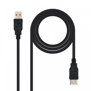 Nanocable CABLE USB 2.0 PROLONGADOR A/M-A/H, NEGRO, 3.0 M