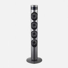 Ventilador Torre Mombuey Gris 3vel 25w 4ventiladores Dc Fijo Y Rotatorio,orientable,temporizador12h 117x34x34cm