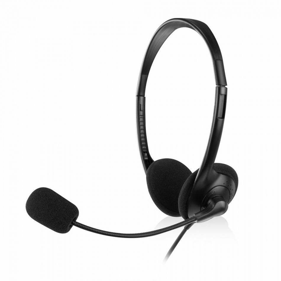 Ewent EW3563 auricular con micrófono Diadema Binaural Negro