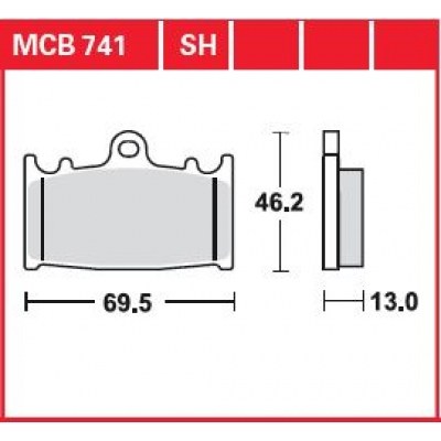 Pastillas de freno traseras sinterizadas serie SH TRW MCB741SH