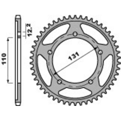 Corona PBR Racing aluminio ultraligero 4585 - Paso 525 4585.43.L