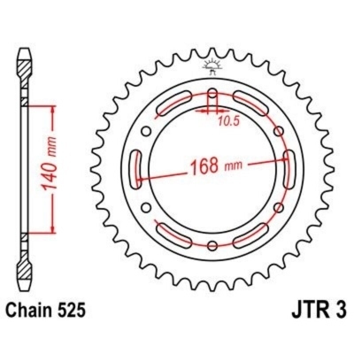 Corona JT 3 de zinc negro con 41 dientes JTR3.41ZBK