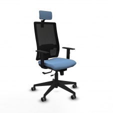 Piqueras y Crespo Horna traslack malla negra bali azul cielo brazos 1D base piramidal cabecero 2D ruedas 65mm engomadas