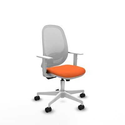 Cilanco blanca sincro malla blanca bali naranja brazos blancos base blanca ruedas 65mm nailon