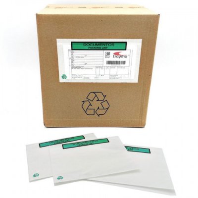 CAJA 1000 SOBRES ADHESIVOS PACK LIST 100% PAPEL 240X170 MM IMPRESO DOCUMENTOS PACKING LIST S2757 F-P