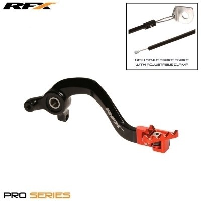 Pedal de freno trasero RFX Pro FT (negro/naranja) - KTM SX65 FXRB5030099OR