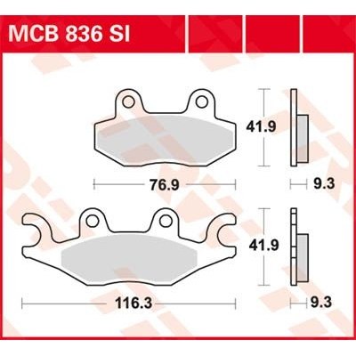 Pastillas de freno sinterizadas offroad serie SI TRW MCB836SI