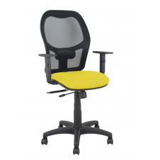 Piqueras y Crespo Silla Aloc?n traslack malla negra asiento bali amarillo brazos regulables