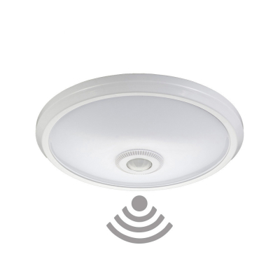 Aplique de superficie led con sensor crepuscular y movimiento ip20 2 x e27 ø30 x 9,6 cm