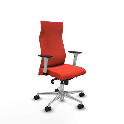 Albacete dirección sincro bali naranja oscuro brazos 1D blancos base aluminio ruedas 65 nailon
