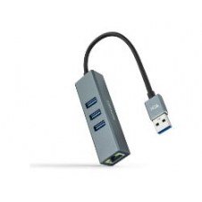 Adaptador Nanocable Usb-a A 3xusb-a/rj45