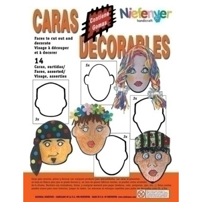 CARETA CART. CARAS DECORABLES PACK 14