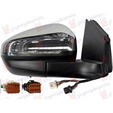 ESPEJO DE PUERTA ELECT. CALEFACTABLE PLEGABLE CON MEMORIA(TAPA CROMADA)(CON INTERMITENTE & LUZ DE SUELO & DETECCIÓN DE PUNTO CIEGO CON SENSOR)(18 PINES)(CRISTAL CONVEXO)