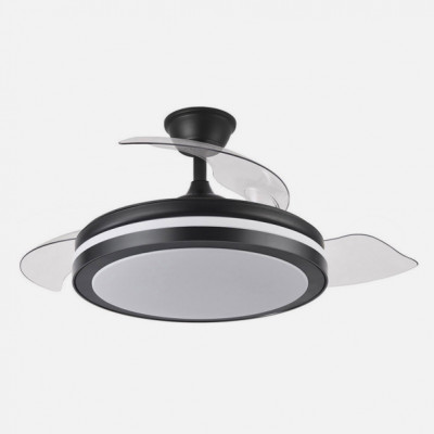 Ventilador Dc Esparta Plus 59w 6980lm Negro 107d 3aspas Desp.3000-4000-6000k Remoto+ Temporizador+ Memoria