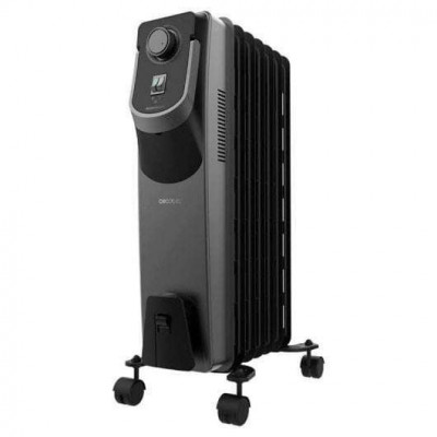 Cecotec ReadyWarm 7000 Space 360 Black Radiador de Aceite con 11 Modulos de 150x580mm - 1500W - Calienta hasta 25m2 - Termostato - Ruedas Multidireccionales - Recogecables Incluido - Color Negro