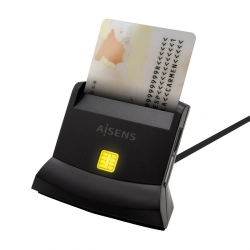 Aisens - Lector De Tarjeta Dni Con Lector De Tarjetas Sim, Sd, Micro S