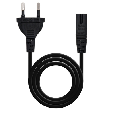Nanocable Cable de Alimentacion Forma 8 CEE7/16 Macho a C7 Hembra 2m - Color Negro