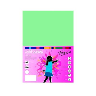 FABRISA Pack de 50 Cartulina 180gr A3 verde laguna