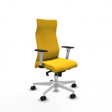 Piqueras y Crespo Albacete direcci?n sincro similpiel amarillo brazos 1D blancos base blanca ruedas 65 nailon