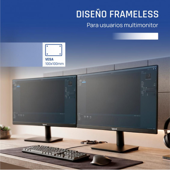 Monitor iggual ML24SPC, 23,8 pulgadas, Full HD, IPS, 120 Hz, 1 ms, altavoces, HDMI, DisplayPort, VGA, 99% sRGB - imagen 3