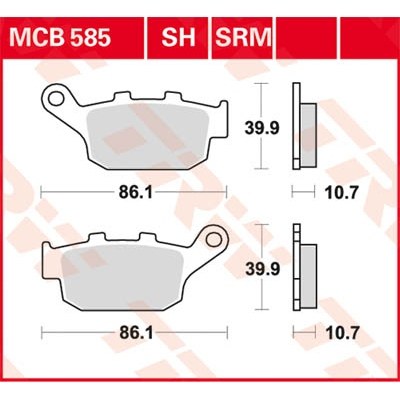 Pastillas de freno traseras sinterizadas serie SH TRW MCB585SH