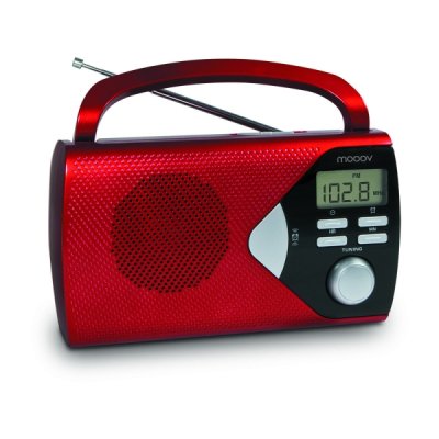 Metronic Radio Portatil AM/FM con Funcion Alarma - Pilas - Color Rojo