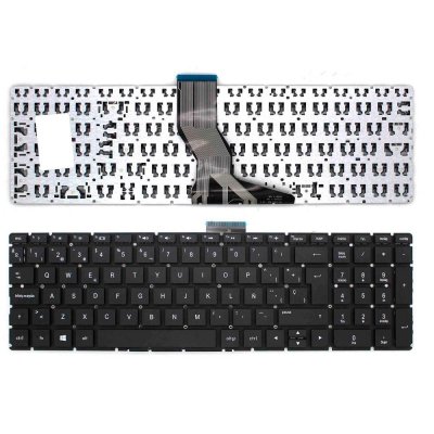 Teclado compatible para portátil HP Pavilion 15-ab / 15-bs / 15q-bd / 15-cc / 809031-071 / Teclas redondas / Intro grande / Negro