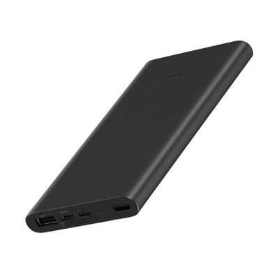 Xiaomi Mi 3 Bateria Externa/Power Bank 10000 mAh - QuickCharge 3.0 - Carga Rapida 18W - 2x USB-A , 1x USB-C, 1 x Micro USB - Color Negro