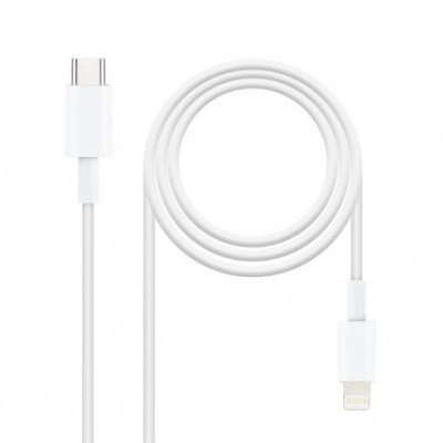 Cable USB 2.0 Tipo-C Lightning Nanocable 10.10.0602/ USB Tipo-C Macho - Lightning Macho/ 2m/ Blanco