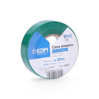 Cinta aislante calidad supra verde 20 m x 19 mm