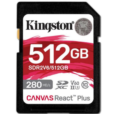 Tarjeta memoria sdxc 512gb kingston canvas react