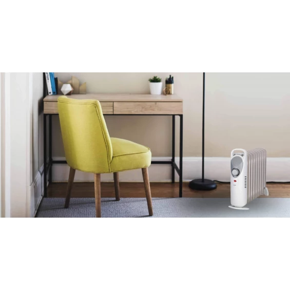 Radiador de aceite mini Infiniton HORM-1000, 1.000 W, 1 potencia, termostato regulable, blanco - imagen 2