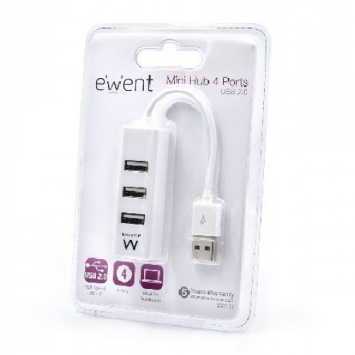 Ewent EW1122 Mini-Hub 4 puertos USB 2.0