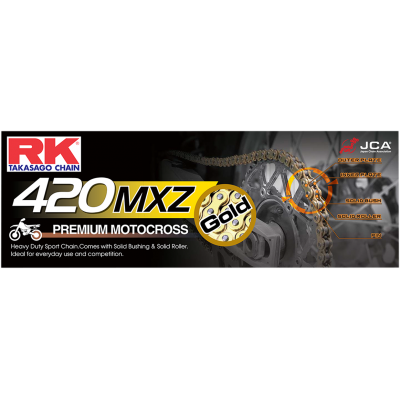 Cadena de transmisión 420 MXZ Heavy-Duty RK GB420MXZ-116-CL