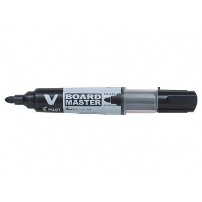 Pilot V-Board Master Begreen Rotulador para Pizarra Blanca - Punta Redonda 6mm - Trazo 2.3mm - 91% Plastico Reciclado - Recargable - Color Negro