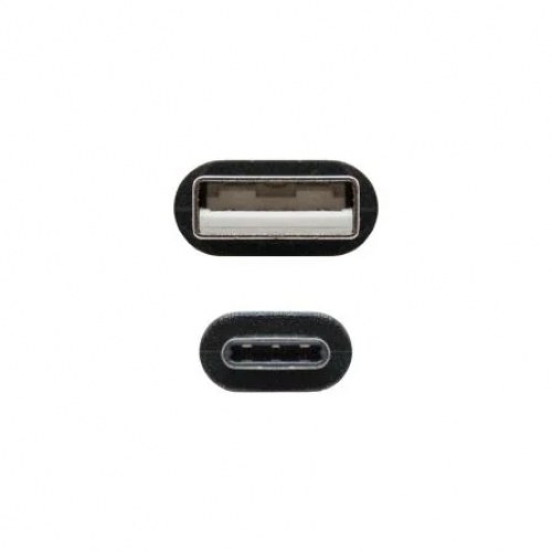 Cable USB 2.0 Nanocable 10.01.2101/ USB Tipo-C Macho - USB Macho/ 1m/ Negro