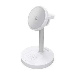 AISENS - CARGADOR INALAMBRICO USB-C 3 EN 1 DE 15W PARA MOVIL, APPLE WATCH, AURICULARES CON ESTUCHE DE CARGA, BLANCO