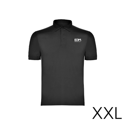 *merchandising* polo negro talla-xxl manga corta bordado edm